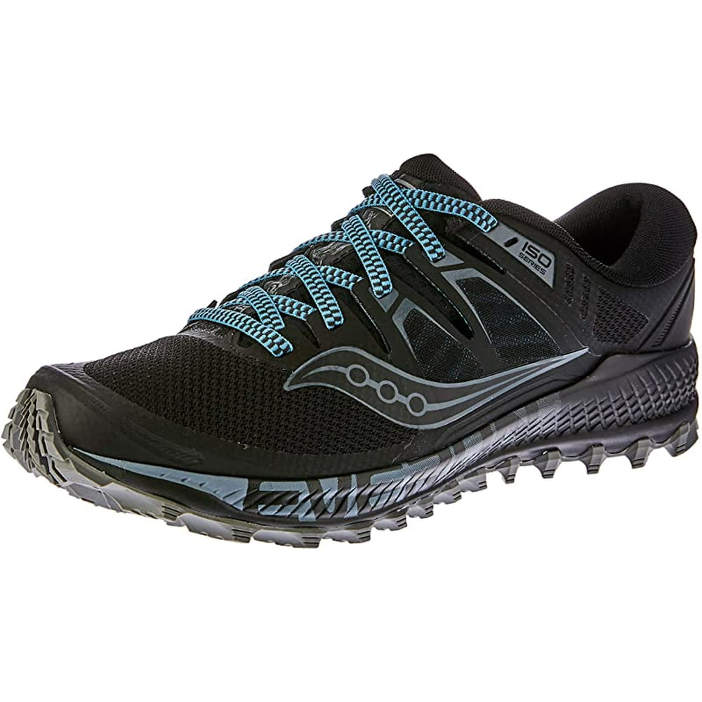 Saucony - Saucony Men's Peregrine ISO Trail Running Shoe, Black/Grey, 8 ...