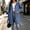 Blue plus size hooded coat a1, variant on Women Plus Size Hooded Zip Up Long Sleeve Fall Winter Coat Casual Open Front Basic Cover Up Trendy Solid Outerwear, Black M
