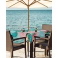 thumbnail image 3 of Fsddascl Teal Pink Outdoor Tablecloth - 60x60 Inch Square Dining Table Cover, Modern Abstract Ink Painting Luxury Marble Waterproof Outdoor Table Cloth with Umbrella Hole & Zipper for Picnic/Patio, 3 of 7