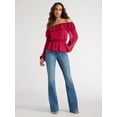 thumbnail image 2 of Sofia Jeans Women's and Women's Plus Off Shoulder Top with Long Sleeves, Sizes XS-5X, 2 of 4