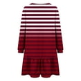 thumbnail image 4 of SMihono Deals Womens Long Sleeve Spring Dresses 2025 Striped Crewneck Casual Dress Loose Fit Shift Dress Ruffle Hem Short Dress Red 4, 4 of 4