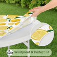 thumbnail image 5 of Yellow Lemon Fruit Slices White Pattern Round Fitted Tablecloth with Elastic Edge,Dining Table Cover Waterproof,Outdoor Round Tablecloth for Camping,Dining,Indoor and Outdoor, 5 of 7
