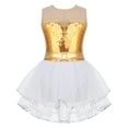 thumbnail image 2 of DPOIS Kids Girls Sequins Gymnastics Leotard Dress Sleeveless Tulle Tutu Skirted, 2 of 4