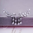 thumbnail image 2 of TIHLMK Earring for Women 1pair Women Crystal Rhinestone Leaves Tassel Ear Stud Earrings, 2 of 4