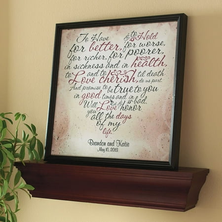  Personalized Wedding Vows Heart Canvas - Walmart.com