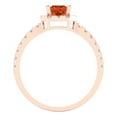 thumbnail image 4 of 0.89 ct Princess Cut Simulated Red Diamond with Simulated Diamond Halo Accents 18K Rose Gold Womens Engagement Ring, 4 of 5