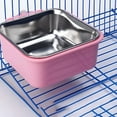 thumbnail image 6 of ACDANC Dog Bowl,Removable Stainless Steel Pet Kennel Cage Hanging Food Bowls and Water Feeder Coop Cup Prevent Overflow for Puppy,Medium Dog,Cat,Rabbit - Pink, 6 of 7