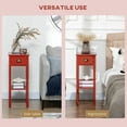 thumbnail image 3 of Coffee Tables HOMCOM 2-Tier Side Table with Drawer, Narrow End Table with Bottom Shelf, for Living Room or Bedroom, Red,Coffee Tables With Storage, 3 of 10