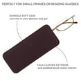 thumbnail image 4 of Faux Leather Eyeglass Slip Case For Women & Men, Small Readers Glasses Case, Brown, 4 of 7
