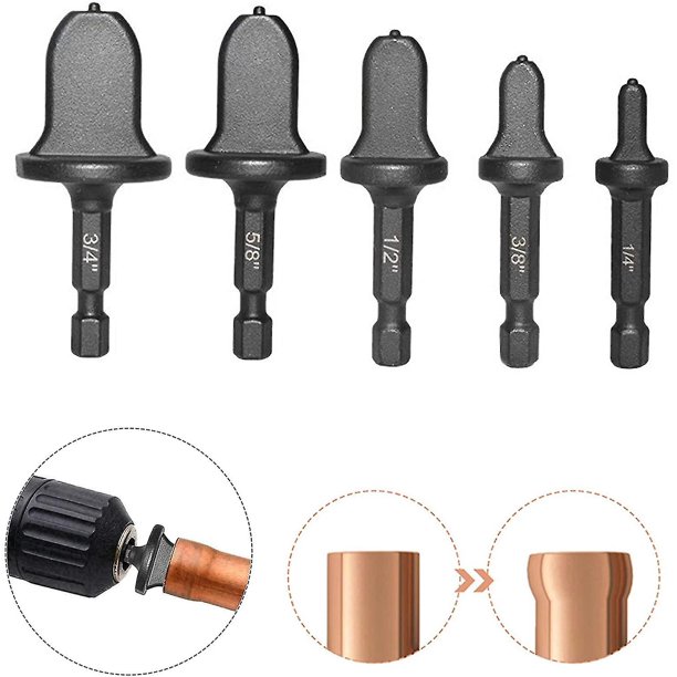 Tubo expansor de cobre de 5 piezas, tubo de cobre, varilla hexagonal de aire acondicionado, herramienta expansora de cobre, mango redondo, tubo expansor, kit de reparación con 1/4,3/8,1/2,5/