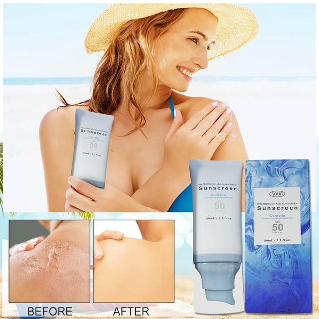 Promociones Protector solar Protector solar a base de agua Esencia de protector solar hidratante para la piel Aislamiento antiadherente Luz Blanco suave 50 ml