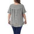 thumbnail image 4 of DARING DIVA Women's Plus Gingham 1950s Plaid Round Neck Tops 3X Black, 4 of 6