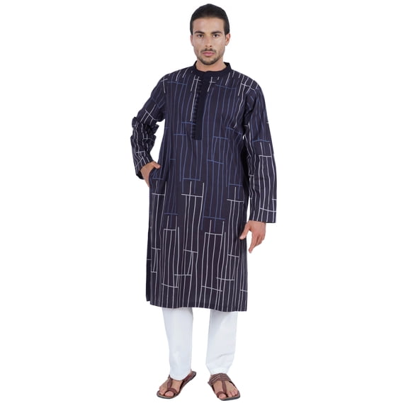Atasi Long Sleeves Kurtas For Menâ€™s Mandarin Collar Neck Wear Traditional Wear