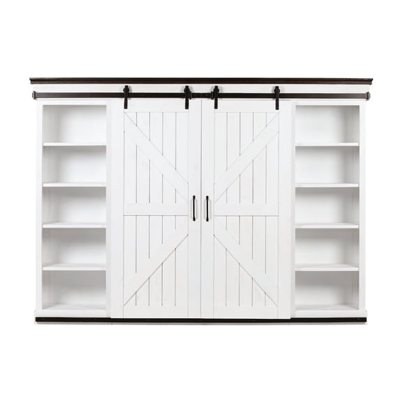 TOV Furniture Harrison Distressed White Entertainment Center