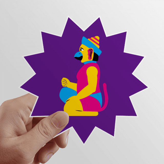 Cambodian Festival Dancing Male Sun Vinyl Sticker Luggage Graffiti Flower Decal