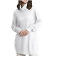 thumbnail image 2 of Women's Furry Oversized Crew Neck Pullover Sweater Mini Dress Bridesmaid Dress Women'S Summer Wrap V Neck Dresses, 2 of 8