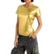 thumbnail image 1 of Tops de Cuello Redondo para las Mujeres de Moda Primavera Verano Manga Corta Base Blusa, Poliéster Suave Fresco Uso Diario, 1 of 6