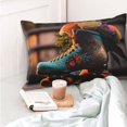 thumbnail image 4 of Sikiie Classic Floral Blue Skate Shoes Pillow Covers, Throw Pillow Case Cushion Covers,Cushion for Bedroom,Couch,Home-14"x20", 4 of 6