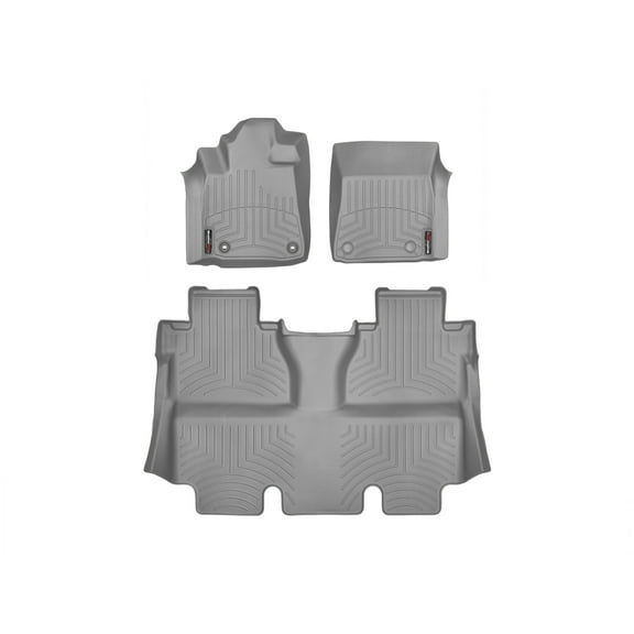 WeatherTech Custom Fit FloorLiners compatible with 2014-2021 Toyota Tundra - 1st & 2nd Row, Grey
