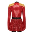 thumbnail image 5 of vastwit Women Long Sleeve Sequins Patchwork Leotard Dress Tassel Fringe Bodysuit Red XXL, 5 of 6