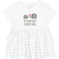 thumbnail image 3 of Inktastic Grandaddy Loves Me Elephant Girls Baby Dress, 3 of 5