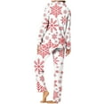 thumbnail image 3 of Hyknon Christmas Pajamas for Women Holiday Party Christmas Printed Two Piece Pajama Sets Loose Fitting Turndown Collar Long Sleeve Shirts and Long Pajama Pants, 3 of 3