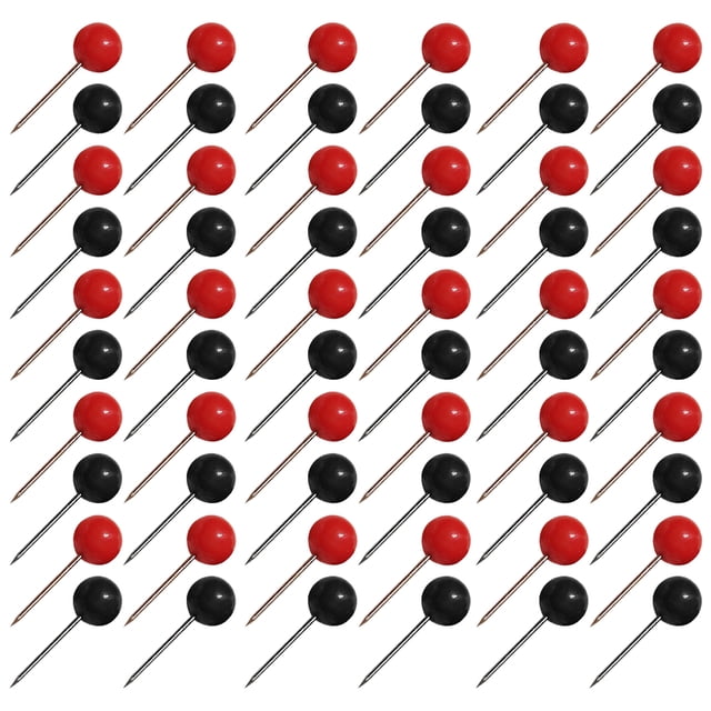 Minkissy 600 Pcs Decorative Push Pin Set Black Plastic Map Pinning Home Supply