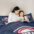 thumbnail image 6 of Feelyou Cartoon Baseball Athlete Bedding Comforter Set for Kids, Navy Red Twin Comforter Sets, Est Sleep Sports Reversible Bedding Set, Lightweight Room Decor, 2 Pieces, 6 of 9