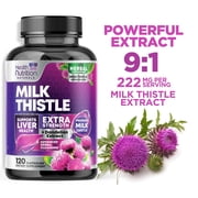 Milk Thistle Supplement - Advanced Liver Cleanse Detox & Repair with Dandelion Root Extract - Natural Milk Thistle Silymarin Marianum Extract Liver Health Support, Non-GMO, Bottled USA - 120 Capsules