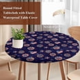 thumbnail image 4 of 4th of July Round Tablecloth, Fitted Table Cover with Elastic for 45"-54" Round Tables, Navy US Flag Independence Day Stars Red Stripes Table Cloth Outdoor Indoor Dinning Party Waterproof Tablecloths, 4 of 7