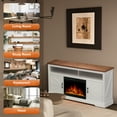 thumbnail image 2 of KISSAIR 60'' Electric Fireplace Mantel, Remote Control, Adjustable LED Flame, 750W/1500W Free Standing Fireplace（White）, 2 of 7