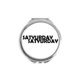 thumbnail image 1 of Stylish Characters Saturday Hand Compact Mirror Round Portable Pocket Glass, 1 of 3