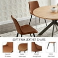 thumbnail image 5 of Jiexi Mid Century Modern Collection 46.4" Round Steel Legs Dining Table, Oak, 5 of 5