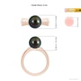 thumbnail image 4 of ANGARA Tahitian Cultured Pearl Ring with Flush-Set Diamonds in 14K Rose Gold for Women | June Birthstone, Birthday, Anniversary, Jewelry Gift for Women | Pearl Ring, 4 of 8