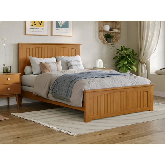 AFI Nantucket Full Foundation Bed with Matching Footboard, Light Toffee
