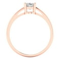 thumbnail image 4 of 1 ct Oval Cut White Sapphire Solitaire 18K Rose Gold Womens Engagement Ring, 4 of 5