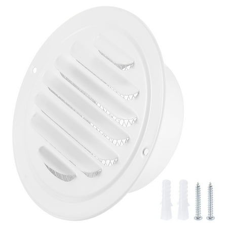 Uxcell 4" Round Air Vent Cover, 304 Stainless Steel Louvered Grill Screen Mesh Ducting Vent for Ventilation, White