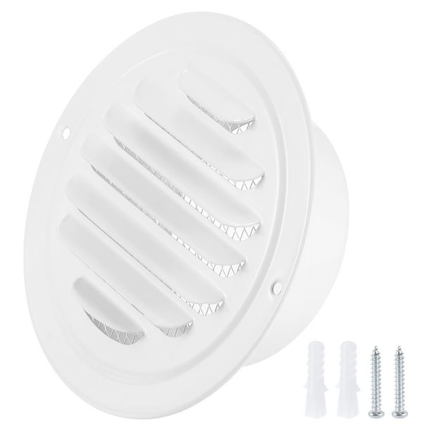 Cubierta de ventilación redonda de 4" Uxcell, rejilla de acero inoxidable con louver para ductos de ventilación, blanca