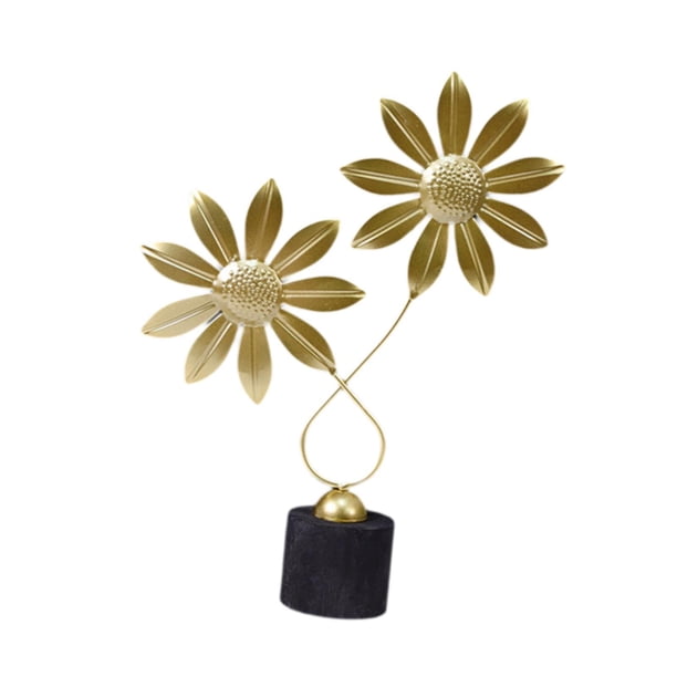 Figura de hierro decorativa coleccionable hoja estatua escultura adorno de mesa para Girasol