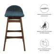 thumbnail image 6 of Bar Stool Chair Barstool, Set of 2, Blue Navy, Fabric, Wood, Pub Cafe Bistro Dining Kitchen Hospitality Restaurant, Modern Contemporary HB36166, 6 of 10