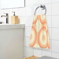 thumbnail image 3 of Yayeee 2 Pack Hand Towels for Bathroom 100% Cotton 16" x 28" Soft Absorbent Kitchen Towel, Orange Circle, 3 of 7