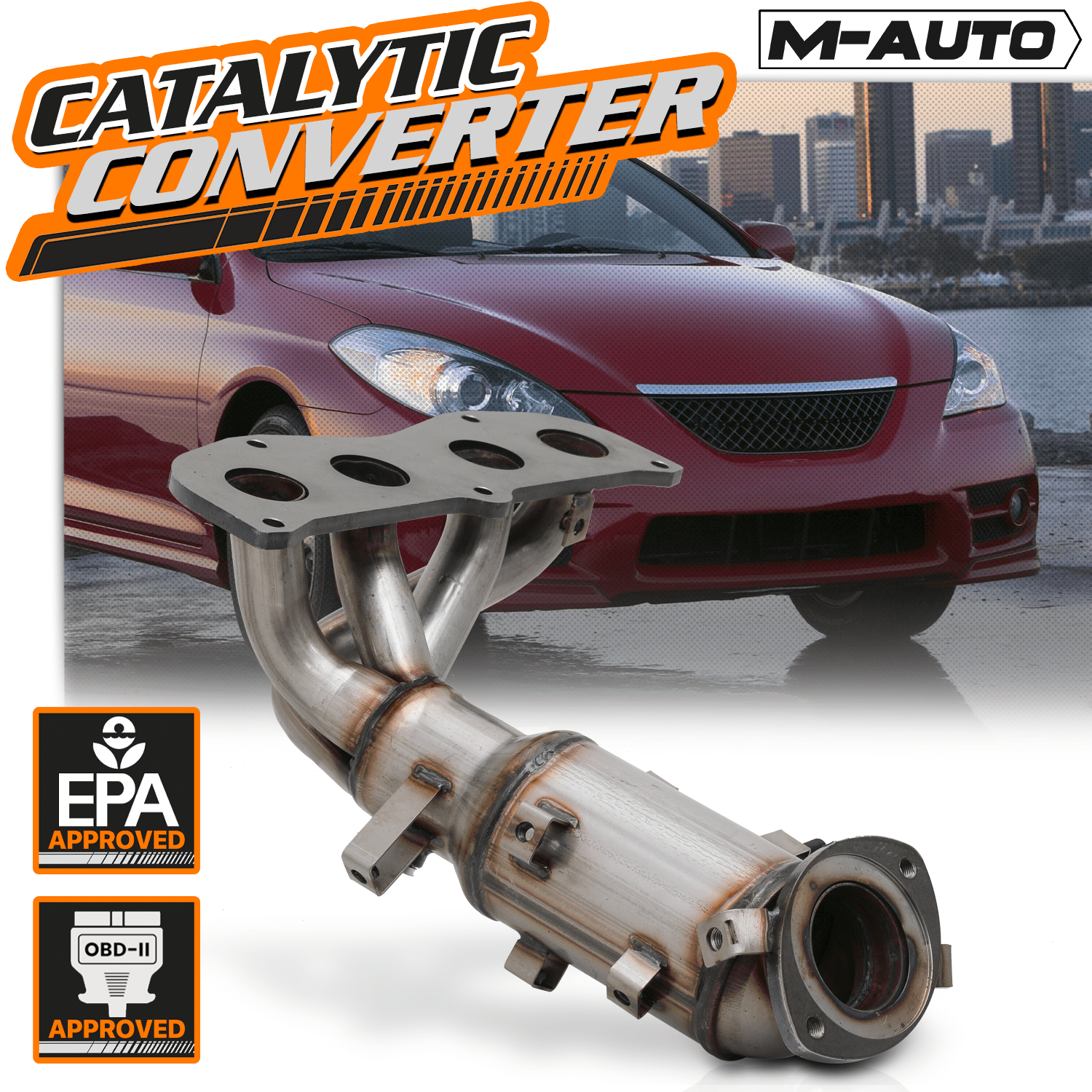 M-AUTO Catalytic Converter Exhaust Header Manifold For 2002 2003 2004 2005 2006 Toyota Camry/Solara