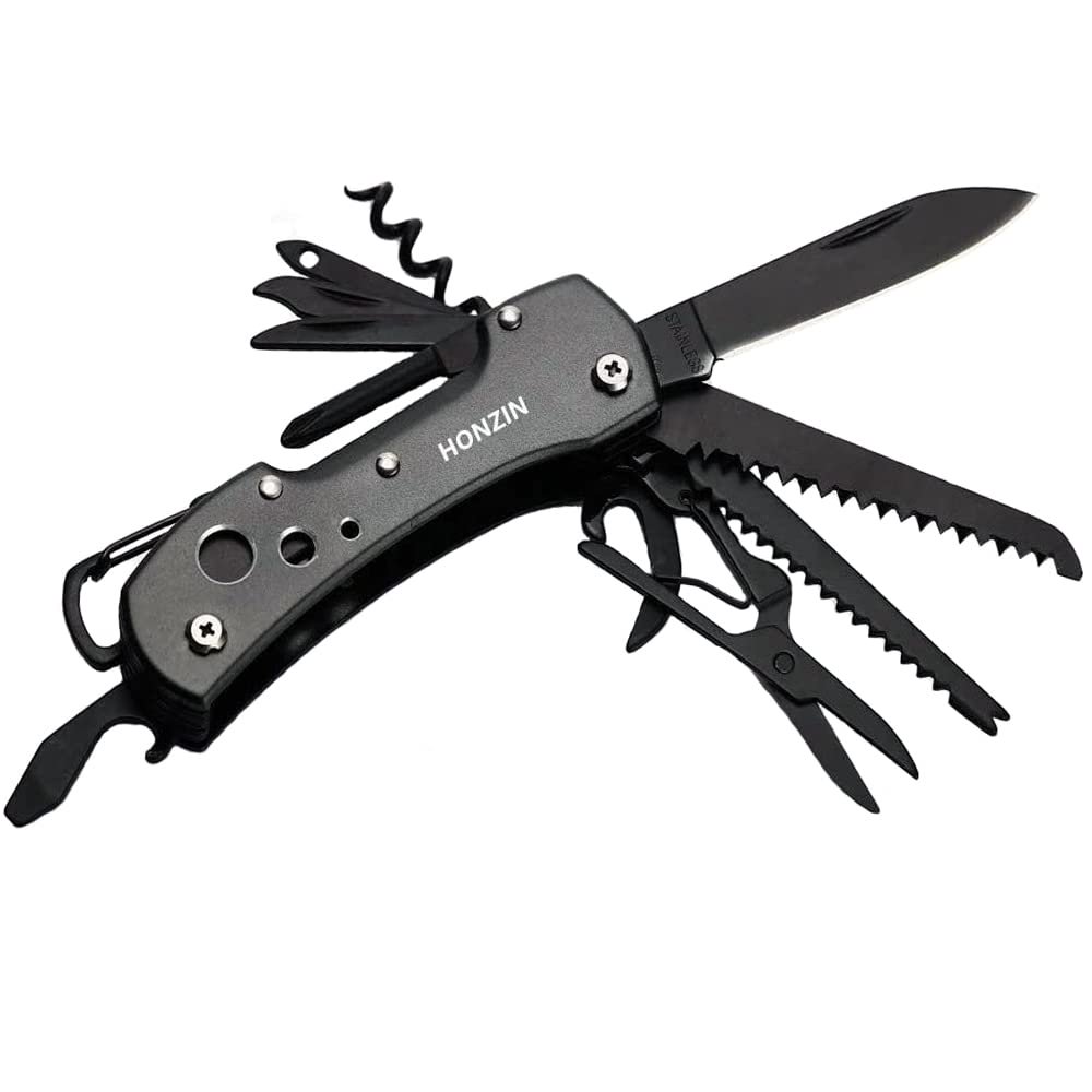 15-in-1 Multitool Pocket Knife for Outdoor & Daily Use Black 1 Pack
