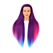 30 Synthetic Fiber Mannequin Head (Long and Thick) Hairdresser Rainbow Unicorn Training Head Manikin Cosmetology Doll Head