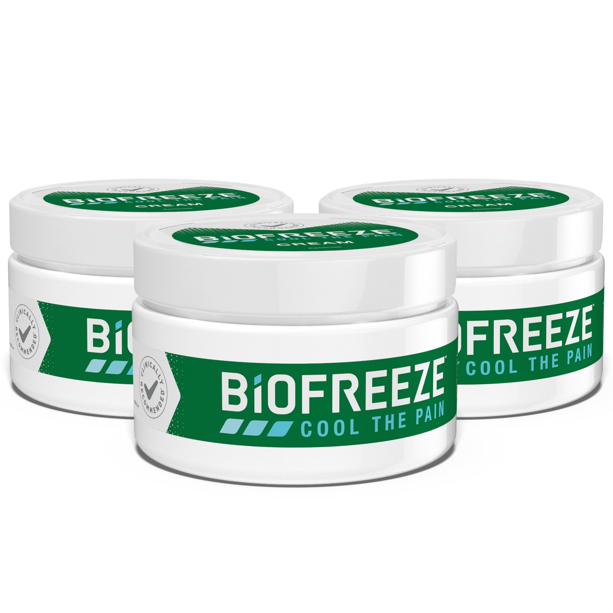 Biofreeze Menthol Pain Relieving Cream 3 OZ Jar (Pack Of 3) For Pain Relief Associated With Sore Muscles, Arthritis, Simple Backaches, And Joint Pain (Packaging May Vary)