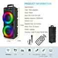 thumbnail image 3 of 6000W Portable Speaker with Heavy Bass, Dual 6.5/8.5 Inch Subwoofer, Large Stereo for Party, Karaoke, Dancing, w/Mic & Remote Control, 3 of 14