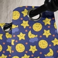 thumbnail image 4 of Ambesonne Cartoon Grommet Curtain, Sleeping Moon at Night Time, 50" x 54", Navy Blue Orange Yellow, 4 of 6