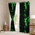 thumbnail image 4 of Feelyou Futuristic Lightning Kids Black Out Curtains, Neon Gradient Stripes Curtains Pack of 2 (42x63 Each), Green Abstract Bedroom Curtains, Living Room Curtains Decor, 4 of 7