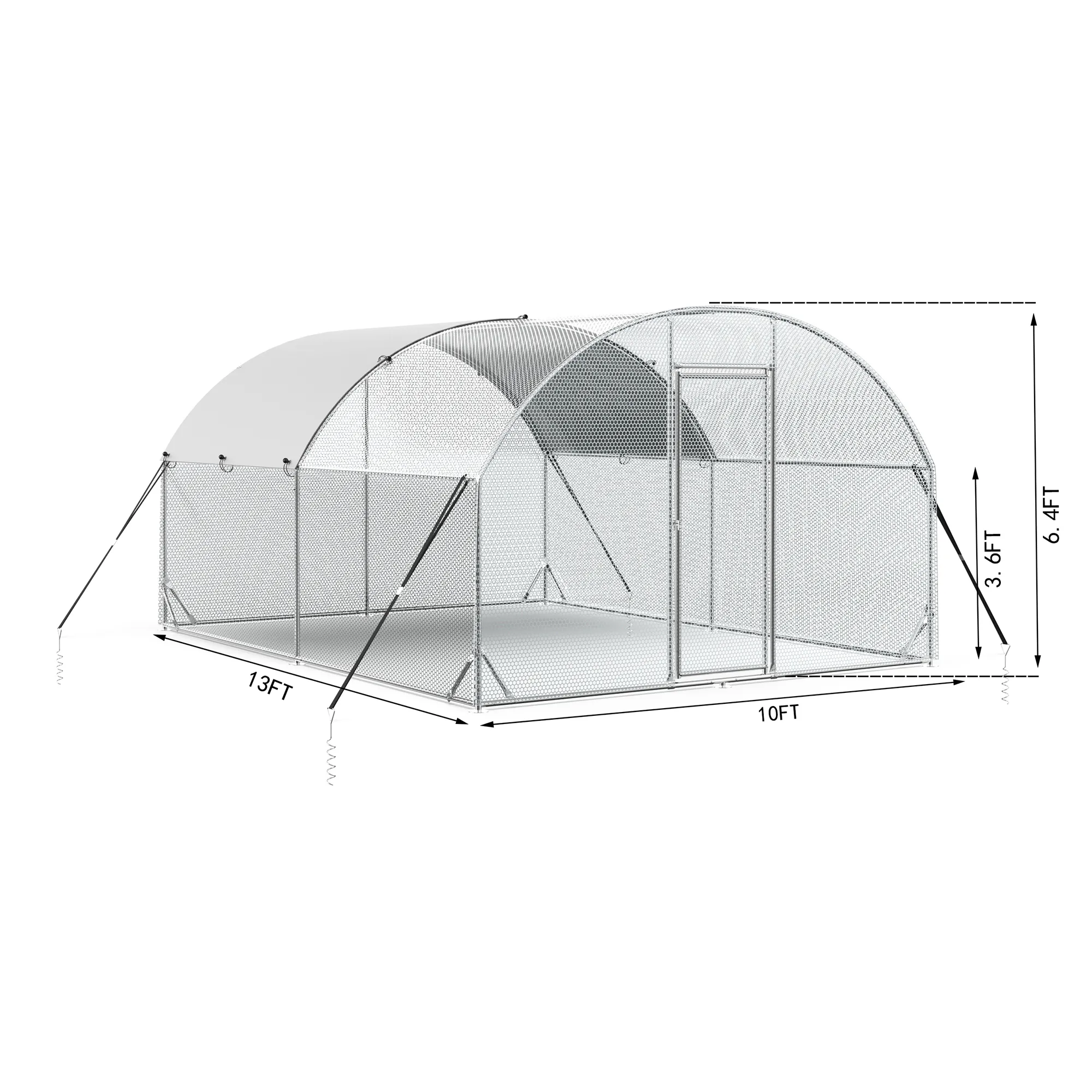 Pefilos 156"L Outdoor Large Chicken Coop with Waterproof and Anti-Ultraviolet Cover, Hen Run House Rabbits Habitat Pen, Silver Pefilos 156"L Outdoor Large Chicken Coop with Waterproof and Anti-Ultraviolet Cover, Hen Run House Rabbits Habitat Pen, Silver