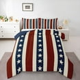 thumbnail image 2 of Erosebridal Vintage Stripes Comforter Sets Full Size, American Flag Comforters & Duvets, Abstract Reversible Duvet Insert, Microfiber Bedroom Decoration, 3pcs, 2 of 8